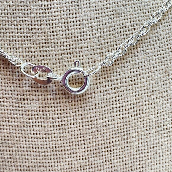 Sterling Silver 925 Round Link Chain Necklace Spring Ring Clasp Size 16" Length - Picture 6 of 9